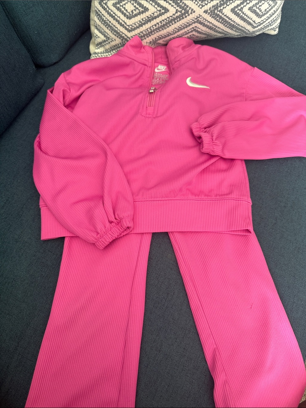 Nike Girls' Hot Pink Ribbed Leggings Set